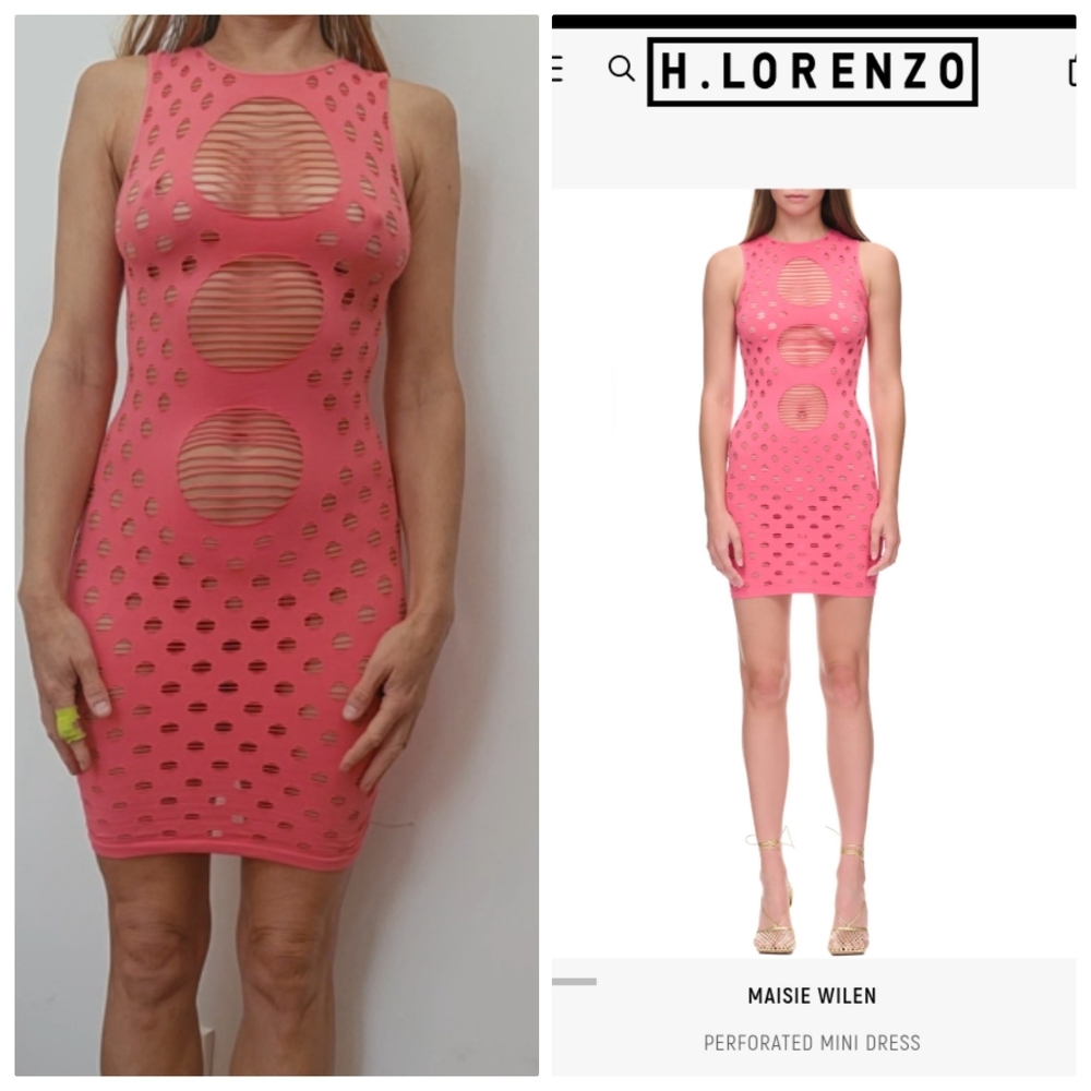 Maisie Wilen Perforated Dres Guava Pink Xs/S